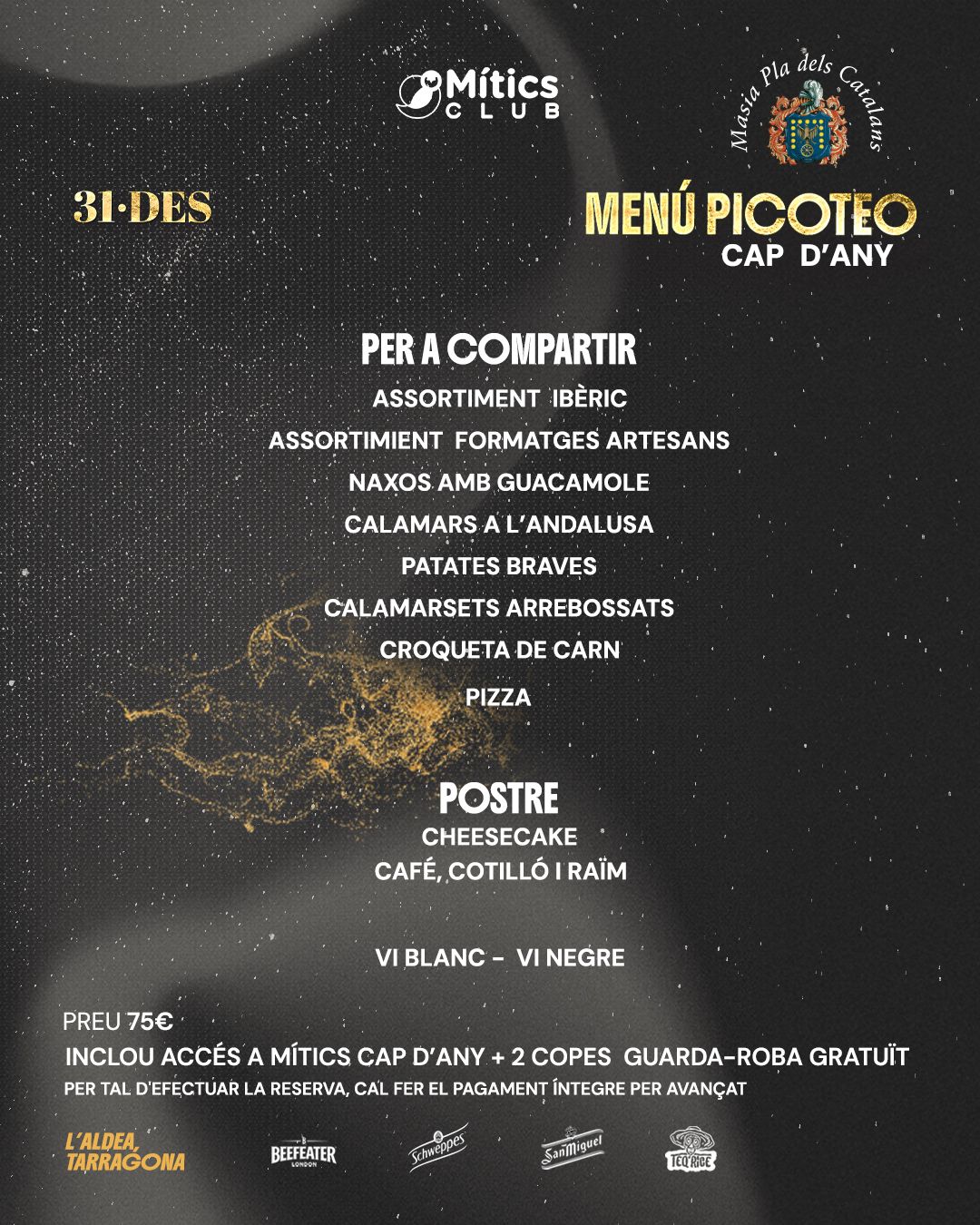 Menú Picoteo Cap d'Any